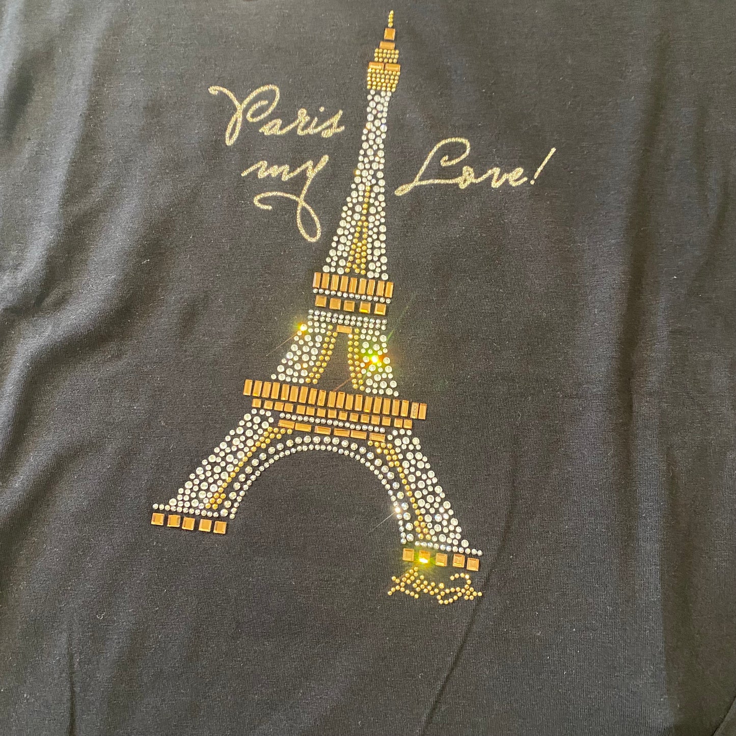 T-shirt Paris con strass LiuJo nero