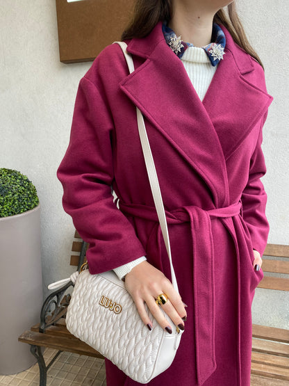 Cappotto con cintura Susy Mix vino