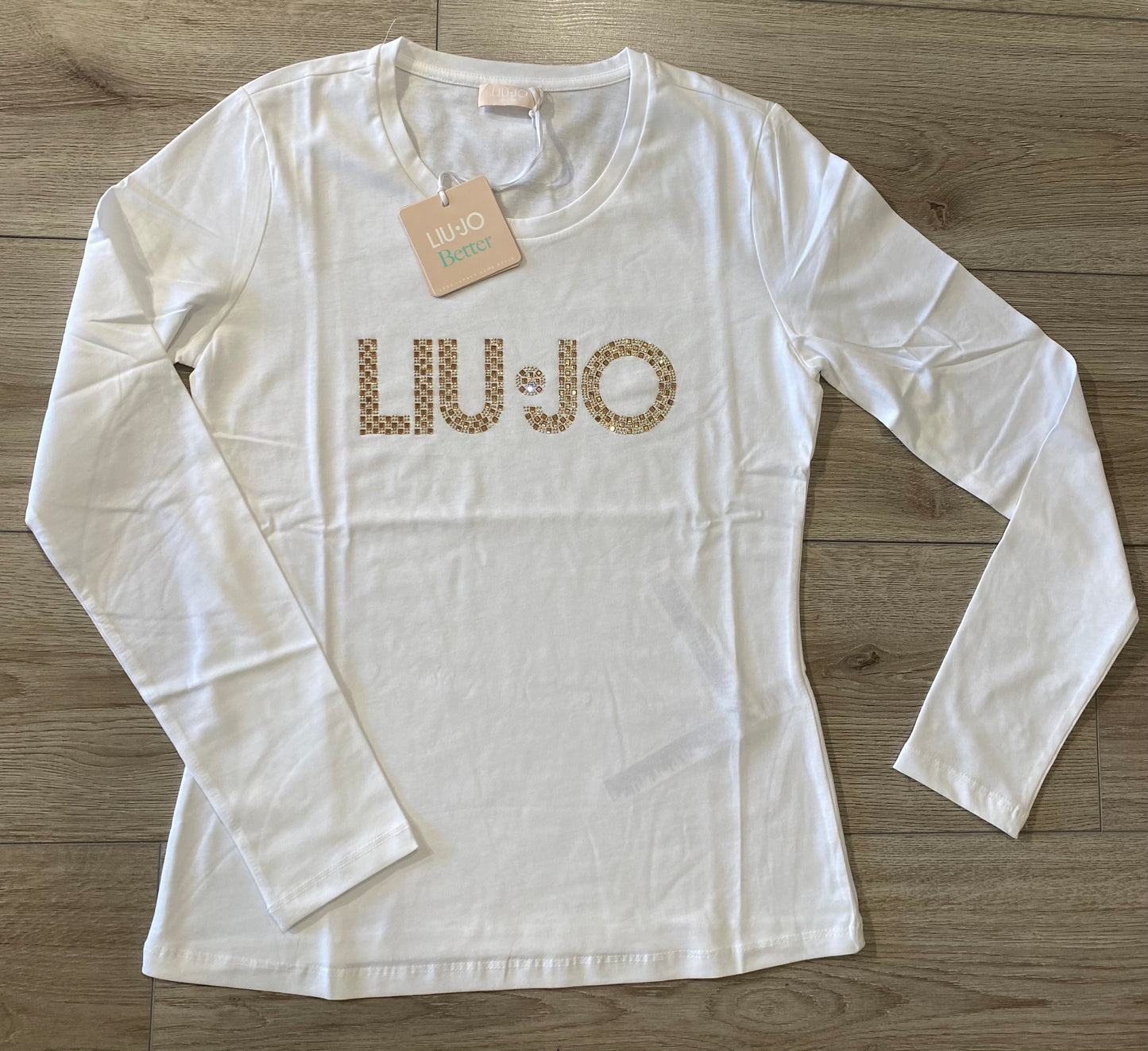 T-shirt con logo strass LiuJo bianco