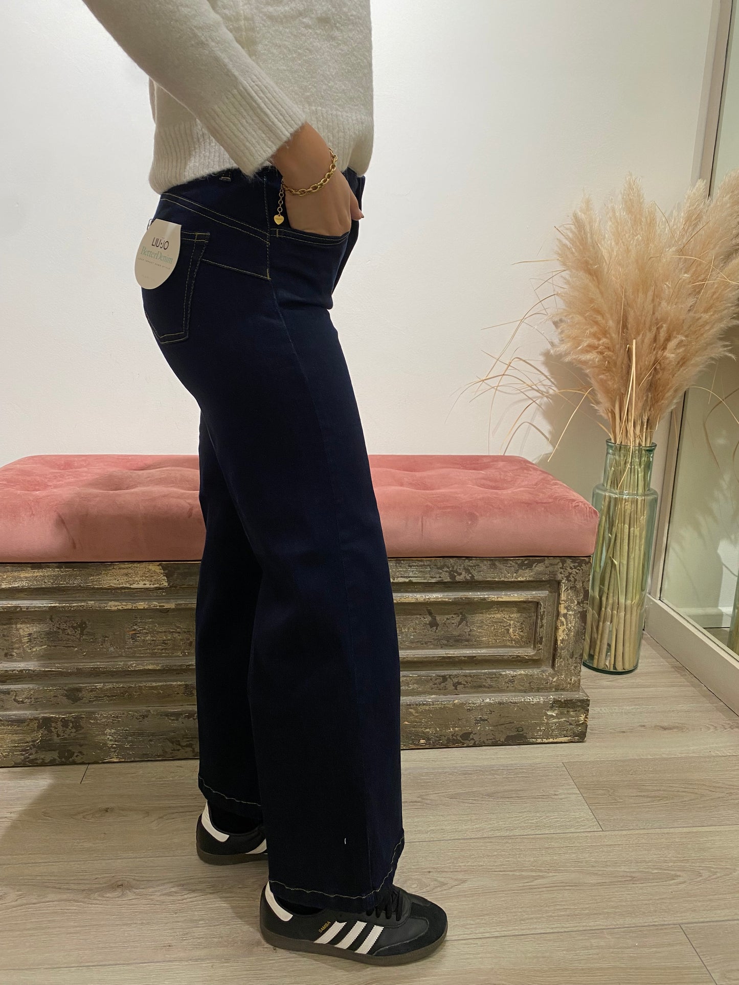 Jeans wide leg cropped Bottom Up LiuJo blu