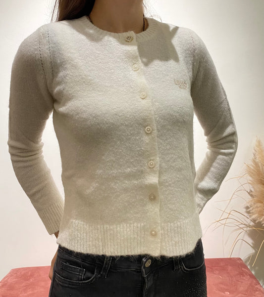 Cardigan in lana e alpaca LiuJo bianco