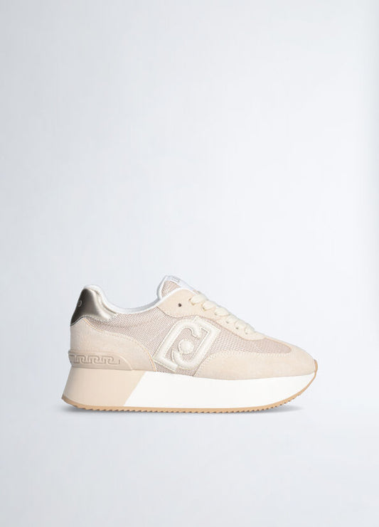 Sneakers platform con logo Liu Jo beige
