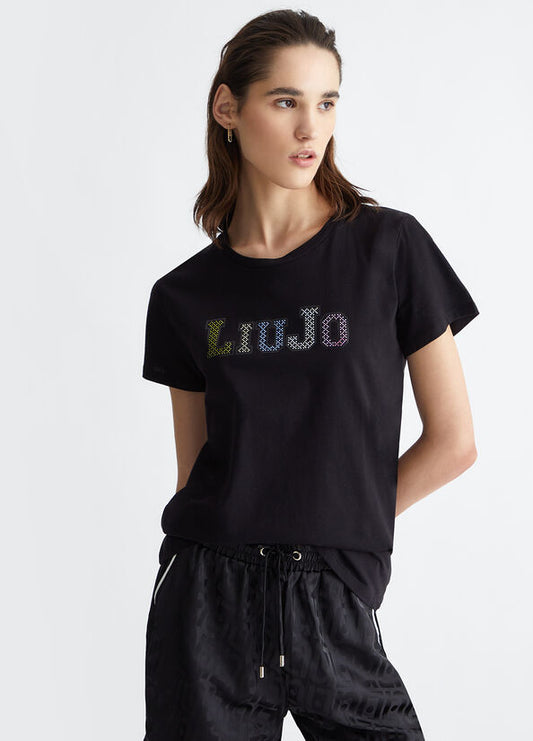 T-shirt con logo Liujo nero