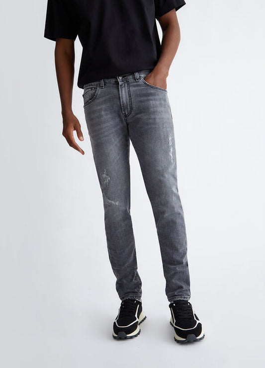 Jeans uomo con strappi Liujo Uomo Grigio