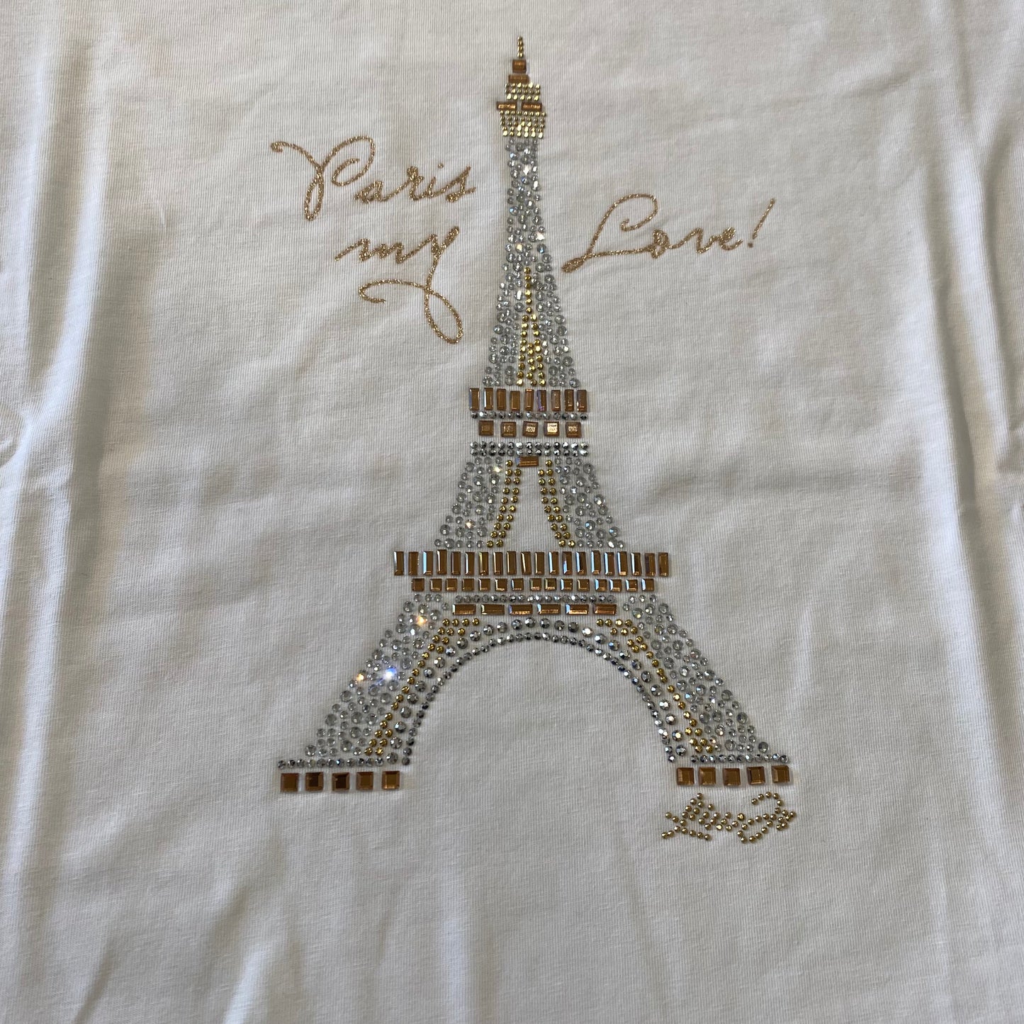 T-shirt Paris con strass LiuJo bianco