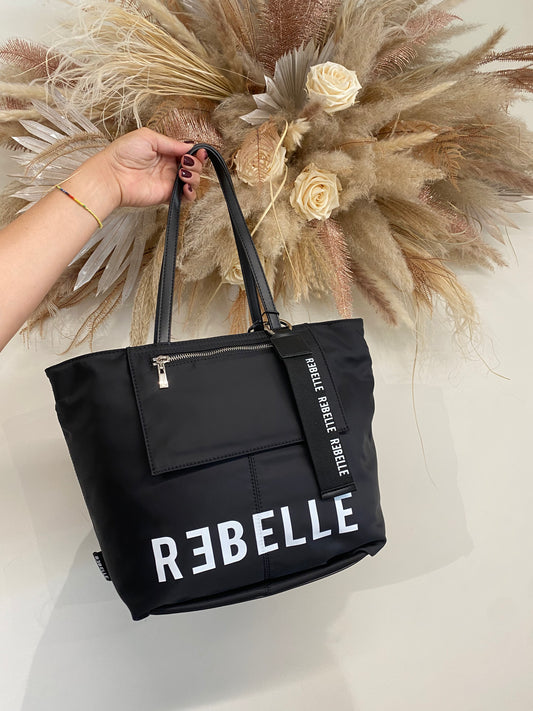 Borsa a spalla in nylon Rebelle nero