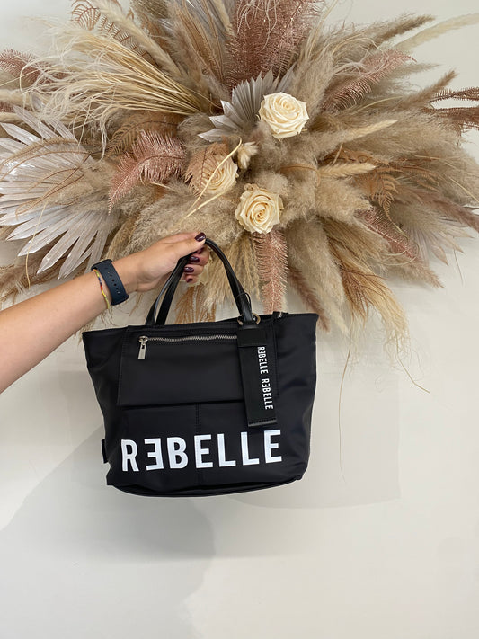 Borsa a mano in nylon Rebelle nero