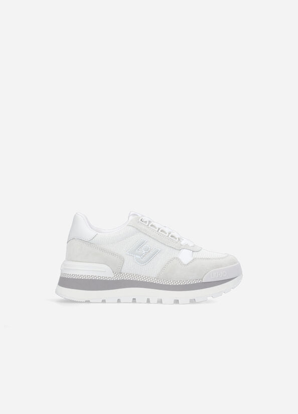 Sneakers in brighty mesh Bianco