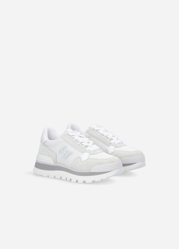 Sneakers in brighty mesh Bianco